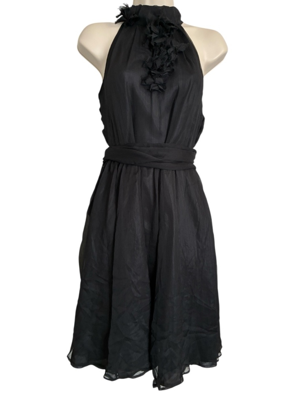 Better Be Black Ruffle Halter Dress - Picture 2 of 15